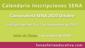 SENA Inscripciones Convocatoria Octubre 2020