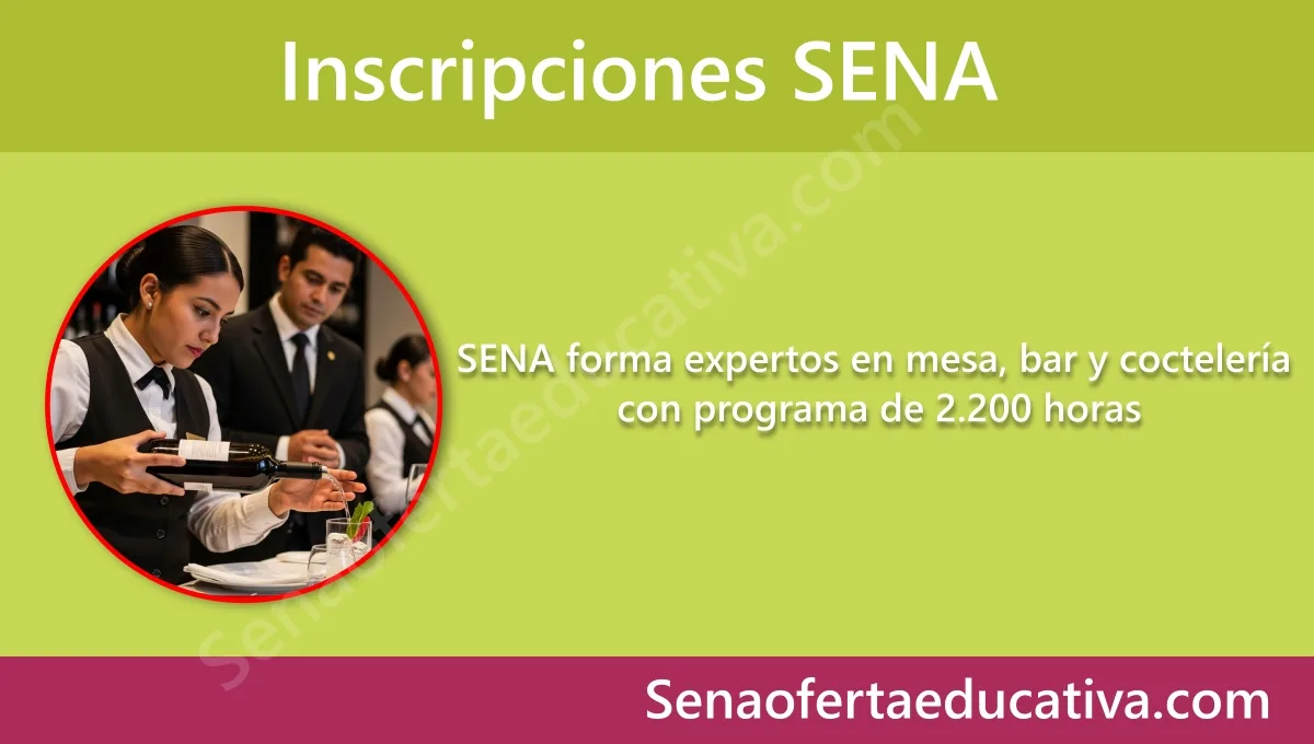 SENA forma expertos en mesa, bar y coctelería con programa de 2.200 horas