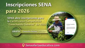 SENA abre inscripciones para la Certificatón Campesena Cosechando Saberes de 2026