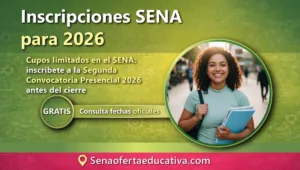 Cupos limitados en el SENA inscríbete a la Segunda Convocatoria Presencial 2026 antes del cierre