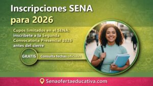 Cupos limitados en el SENA inscríbete a la Segunda Convocatoria Presencial 2026 antes del cierre