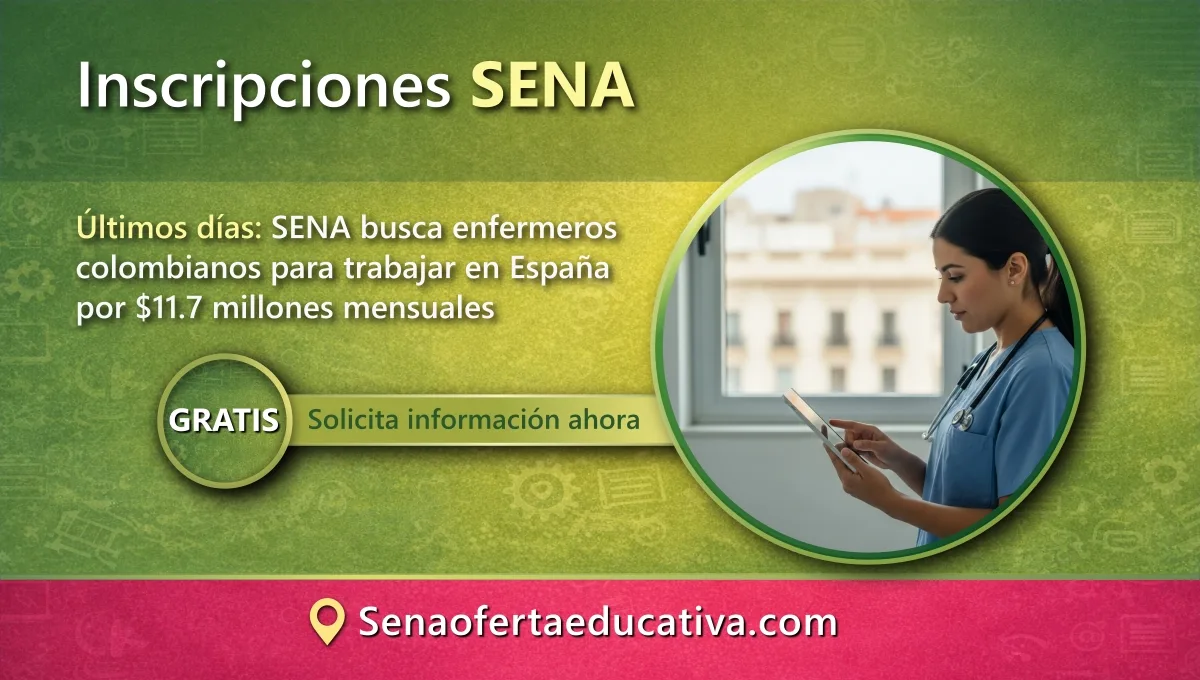 Últimos días SENA busca enfermeros colombianos para trabajar en España por $11.7 millones mensuales