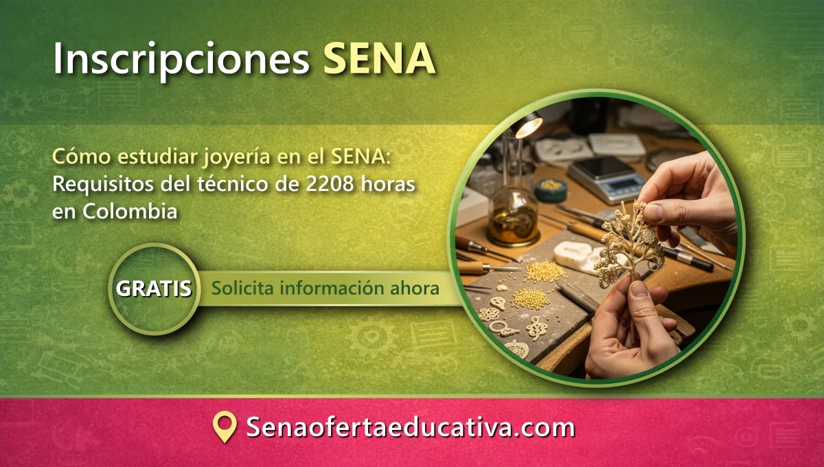 Cómo estudiar joyería en el SENA Requisitos del técnico de 2208 horas en Colombia