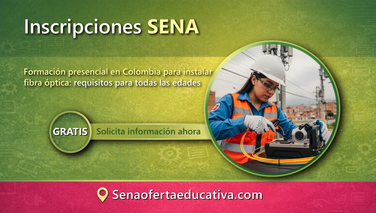 Formación presencial en Colombia para instalar fibra óptica requisitos para todas las edades