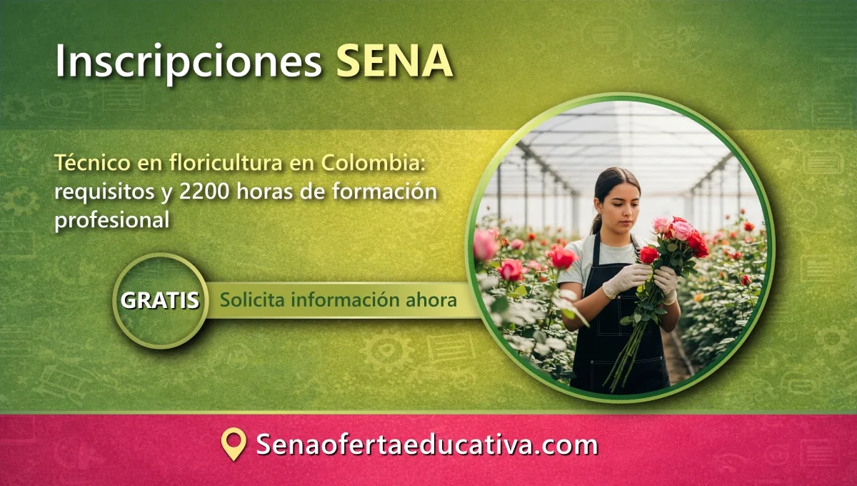 Técnico en floricultura en Colombia requisitos y 2200 horas de formación profesional