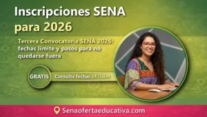 Tercera convocatoria SENA 2026 fechas límite y pasos para no quedarse fuera