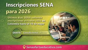 Últimos días SENA extiende inscripciones virtuales 2026 en Colombia hasta el 10 de mayo