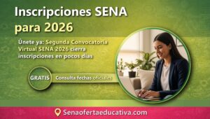 Únete ya Segunda Convocatoria Virtual SENA 2026 cierra inscripciones en pocos días