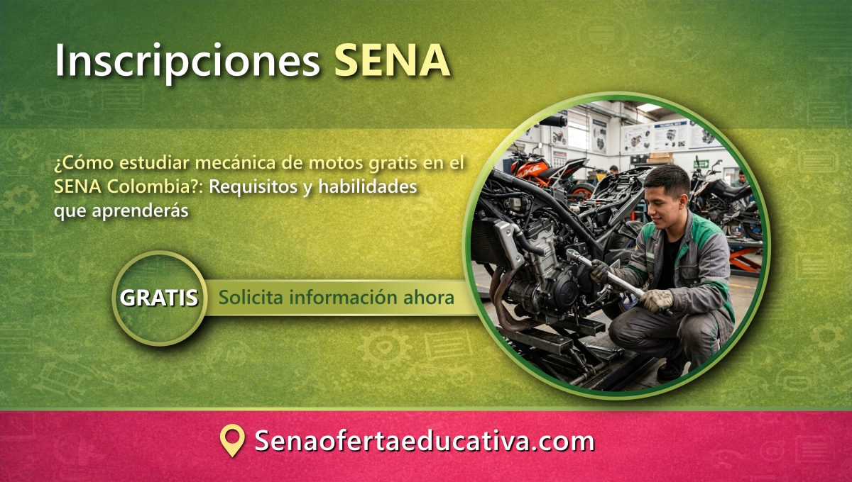 Cómo estudiar mecánica de motos gratis en el SENA Colombia Requisitos y habilidades que aprenderás