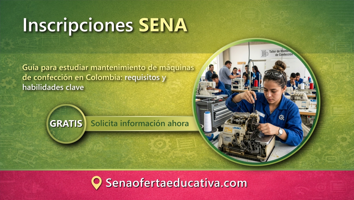 Guía para estudiar mantenimiento de máquinas de confección en Colombia requisitos y habilidades clave