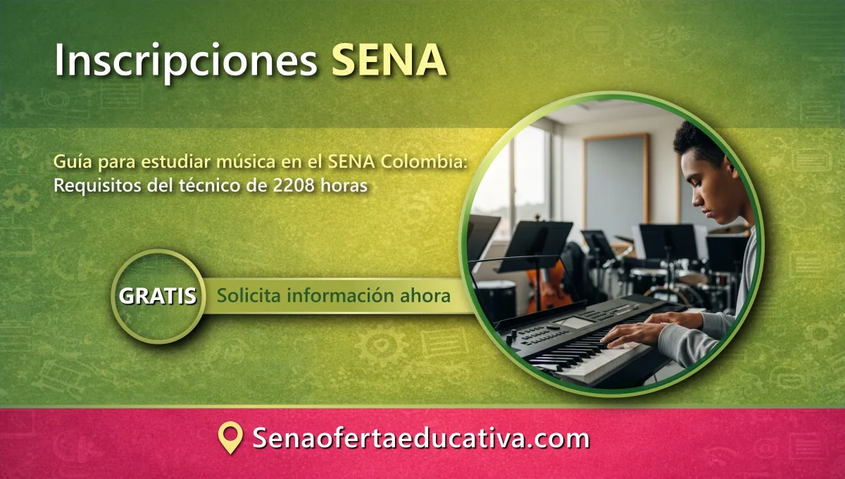 Guía para estudiar música en el SENA Colombia Requisitos del técnico de 2208 horas