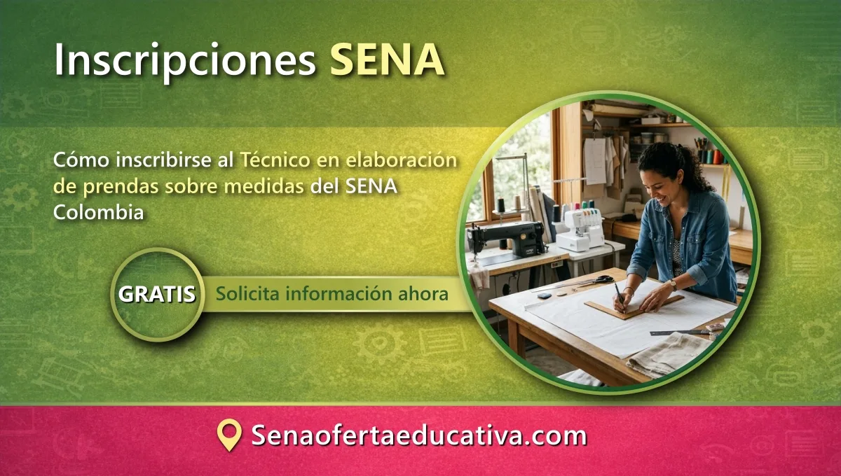 Cómo inscribirse al técnico en elaboración de prendas sobre medidas del SENA Colombia
