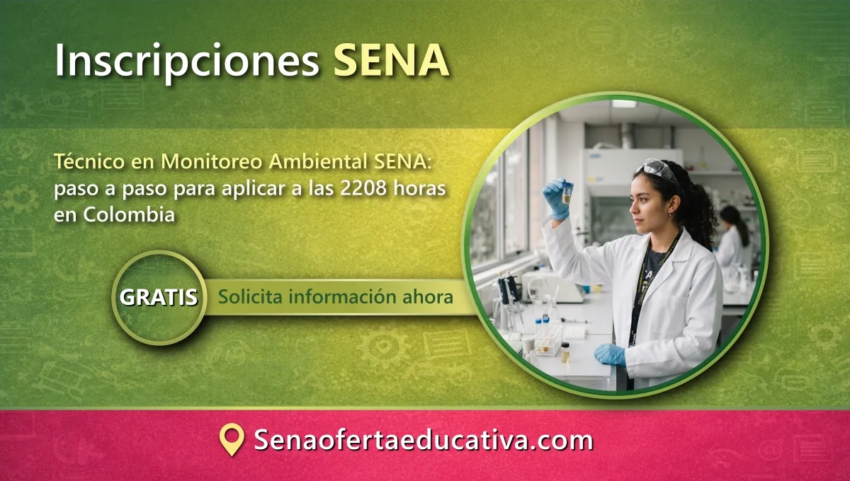Técnico en Monitoreo Ambiental SENA paso a paso para aplicar a las 2208 horas en Colombia