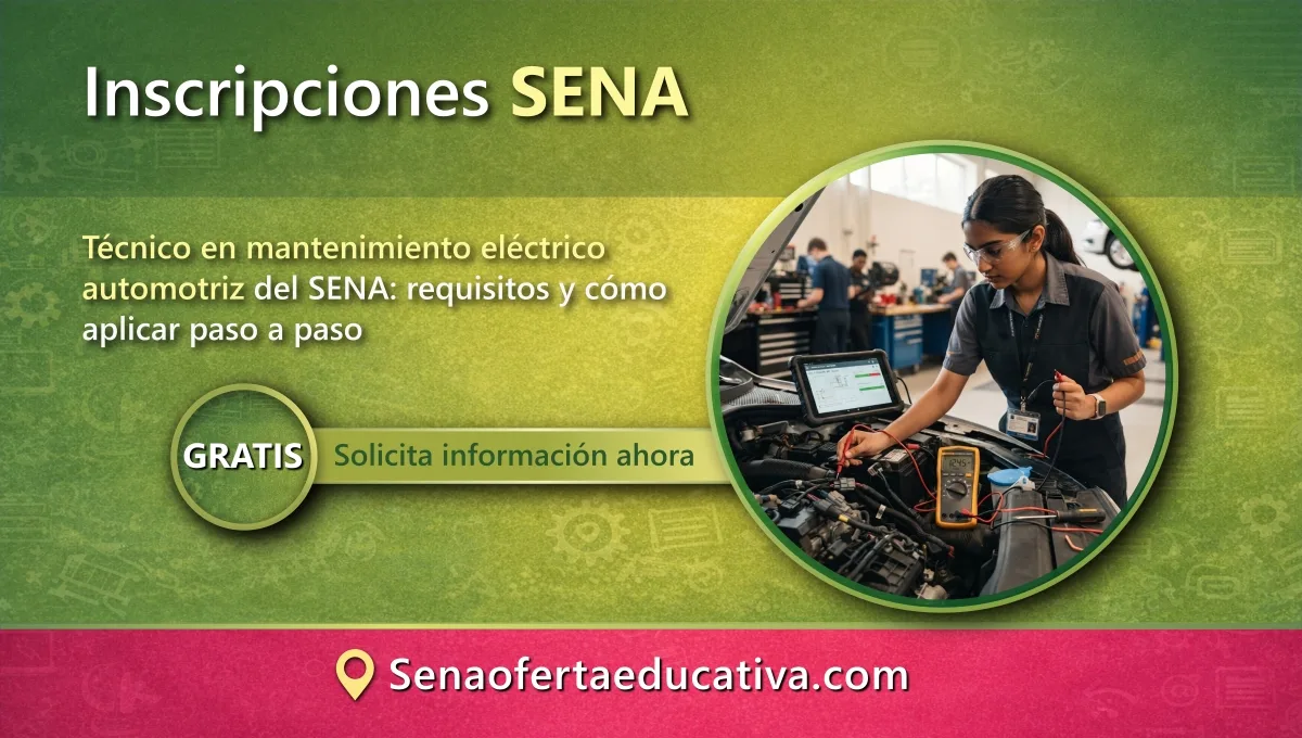 Técnico en mantenimiento eléctrico automotriz del SENA requisitos y cómo aplicar paso a paso