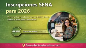 Tercera Convocatoria Virtual SENA 2026 tienes 4 días para inscribirte