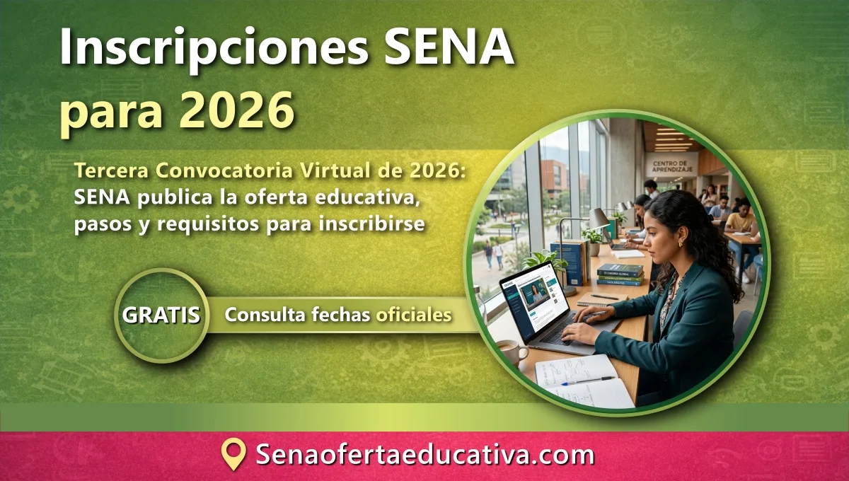 Tercera Convocatoria Virtual de 2026 SENA publica la oferta educativa, pasos y requisitos para inscribirse