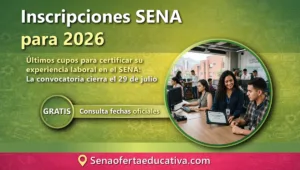 Últimos cupos para certificar su experiencia laboral en el SENA La convocatoria cierra el 29 de julio