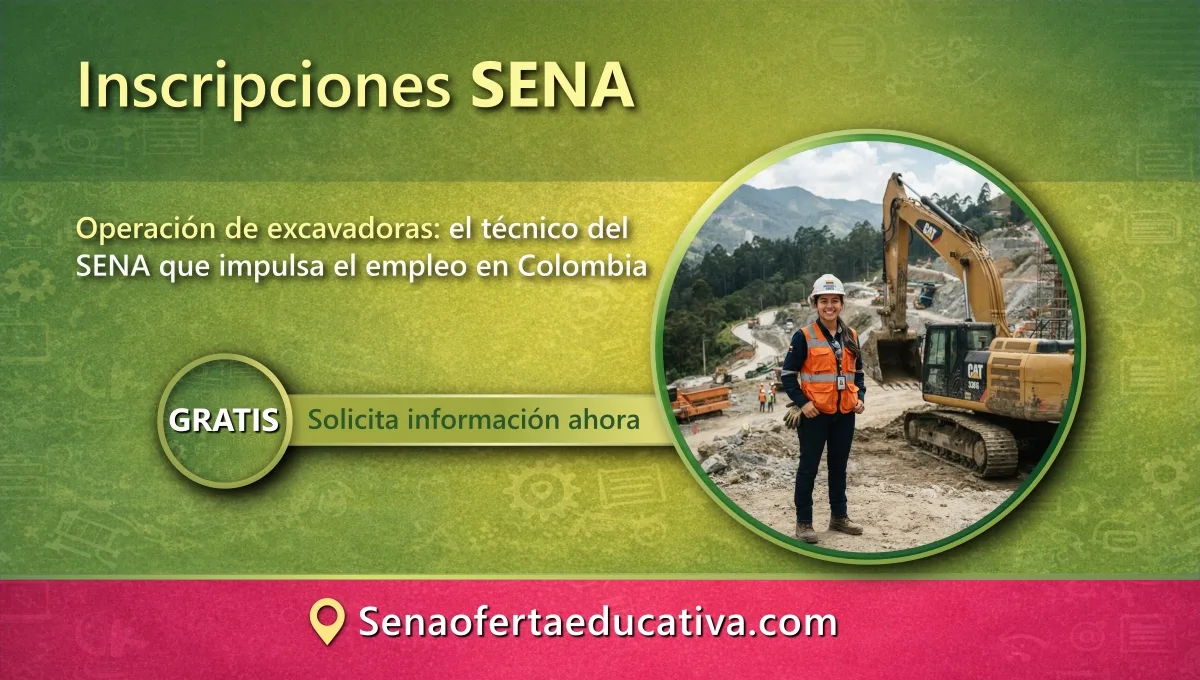 Operación de excavadoras el técnico del SENA que impulsa el empleo en Colombia