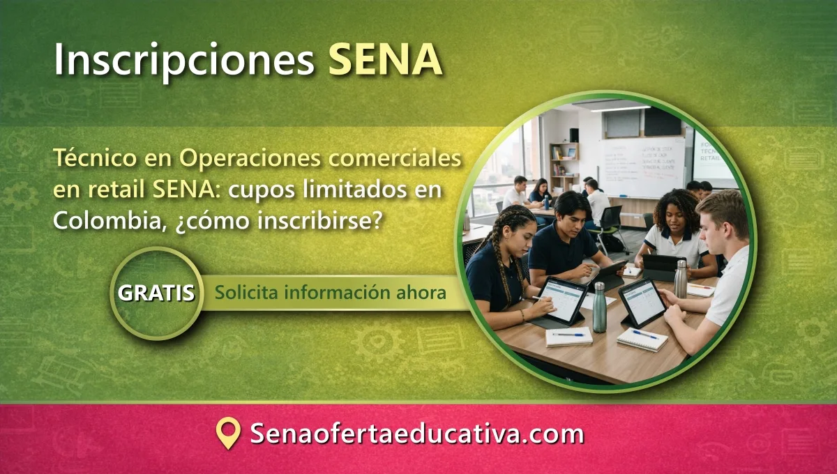 Técnico en Operaciones comerciales en retail SENA cupos limitados en Colombia cómo inscribirse