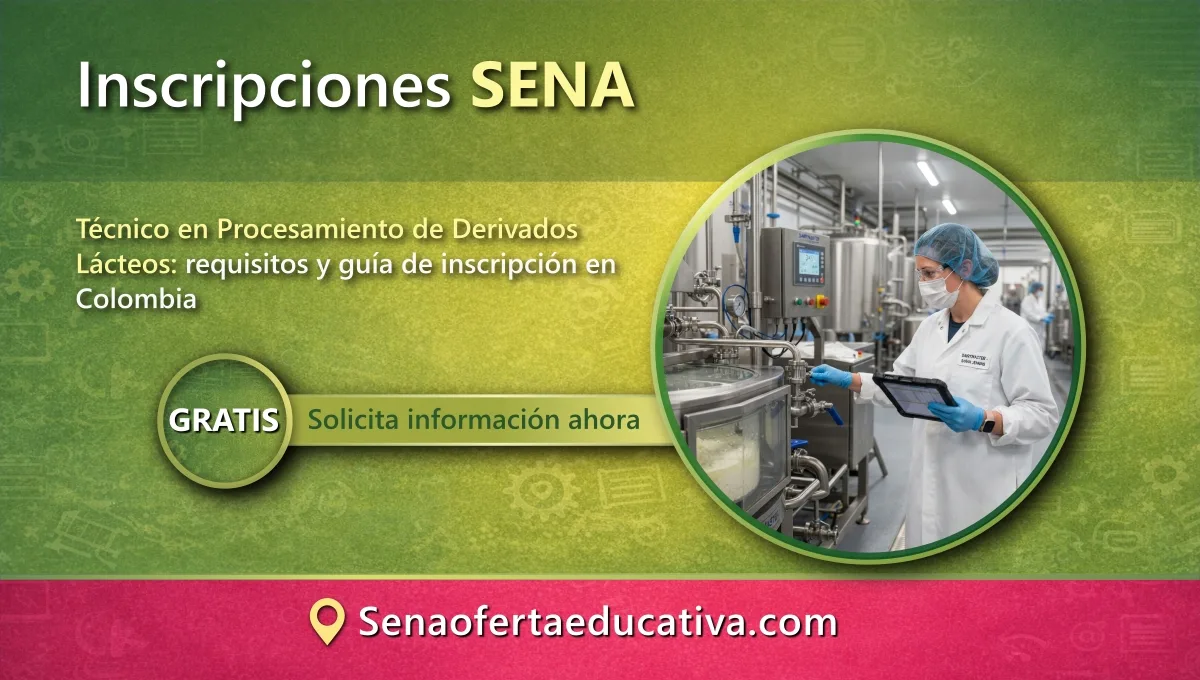 Técnico en Procesamiento de Derivados Lácteos requisitos y guía de inscripción en Colombia