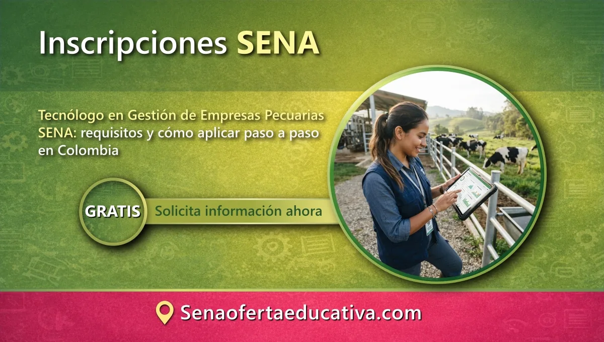 Tecnólogo en Gestión de Empresas Pecuarias SENA requisitos y cómo aplicar paso a paso en Colombia