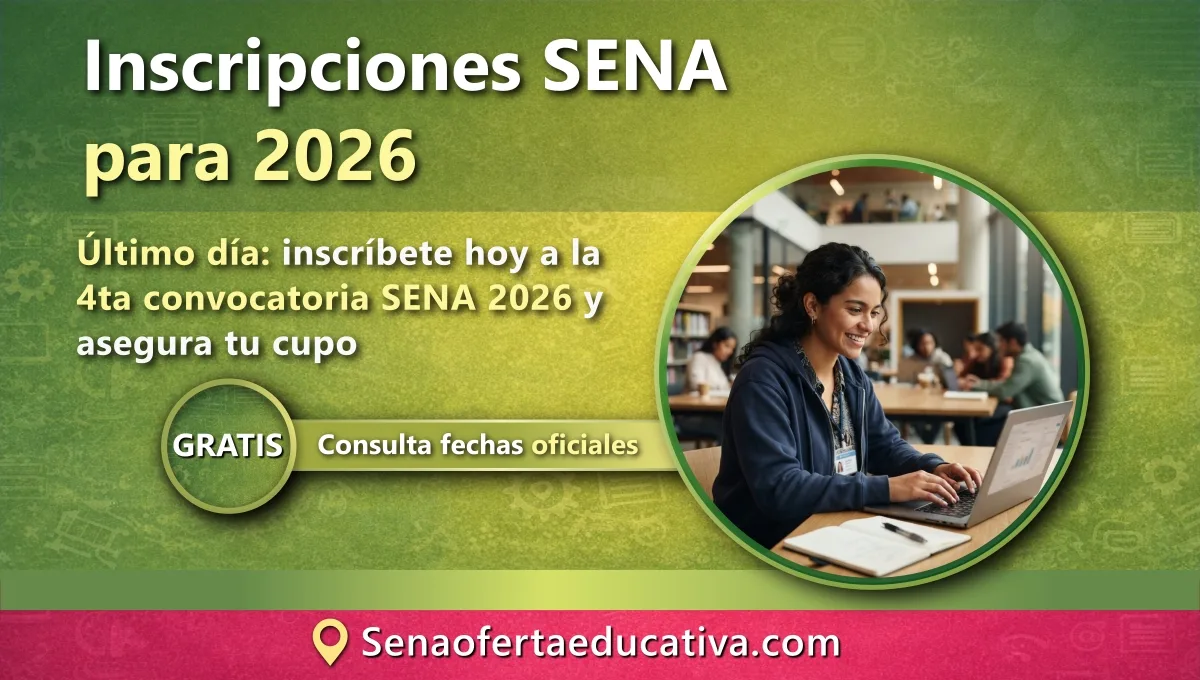 Último día inscríbete hoy a la 4ta convocatoria SENA 2026 y asegura tu cupo