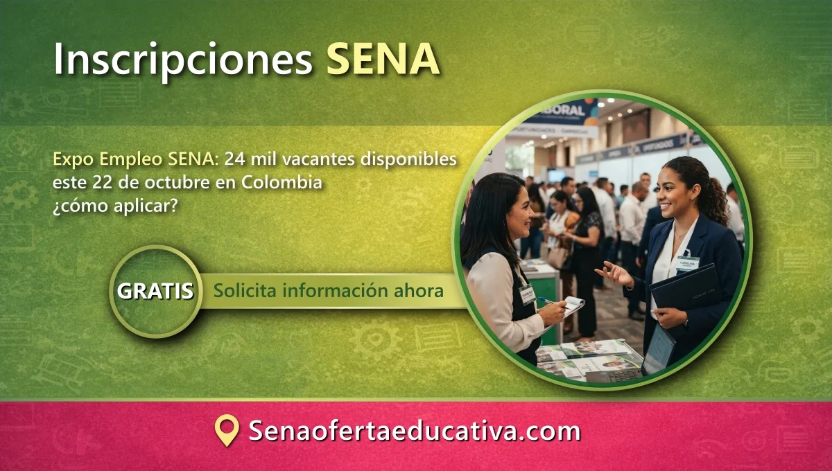 Expo Empleo SENA 24 mil vacantes disponibles este 22 de octubre en Colombia cómo aplicar